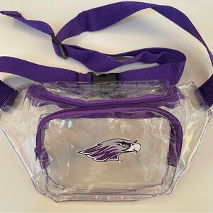 Clear and Purple Stadium Approved Fanny Pack Bag-UW Whitewater